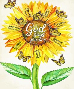 God Says You Are Sunflowers Art Paint By Number