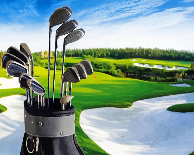 Golf Bag Equipment Paint By Number