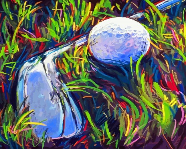 Golf Club And Ball Paint By Number