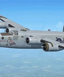 Grey B 24 Liberator Bomber Paint By Number