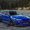 Blue Nissan Skyline Paint By Number