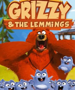 Grizzy And The Lemmings Animated Poster Paint By Number