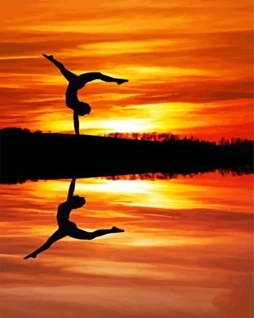 Handstand Silhouette Paint By Number