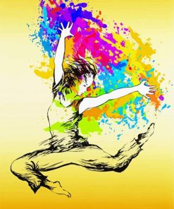 Hip Hop Dancer Jumping Paint By Number