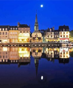 Honfleur Reflection At Night Paint By Number