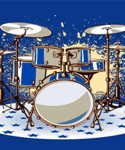 Illustration Splash Drums Paint By Number