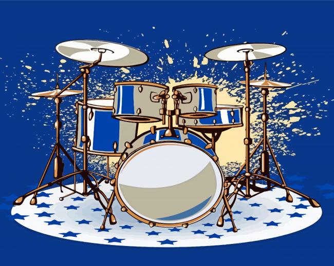 Illustration Splash Drums Paint By Number
