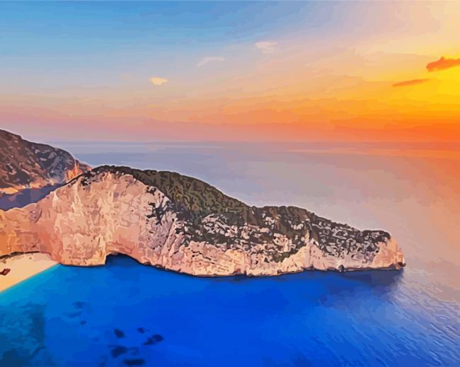 Ionian Islands At Sunset Paint By Number