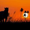 Jaguar Animal Silhouette At Sunset Paint By Number