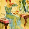 Lady At Dressing Table Paint By Number