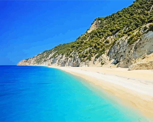 Beautiful Lefkas Beach Paint By Number