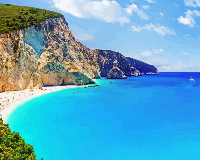 Beautiful Lefkas Seascape Paint By Number
