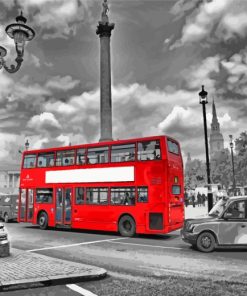 London Black And Red Bus Paint By Number