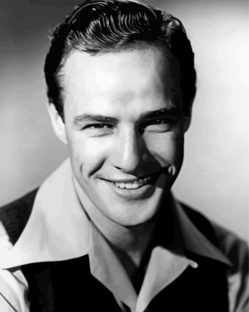 Smiling Marlon Brando Paint By Number