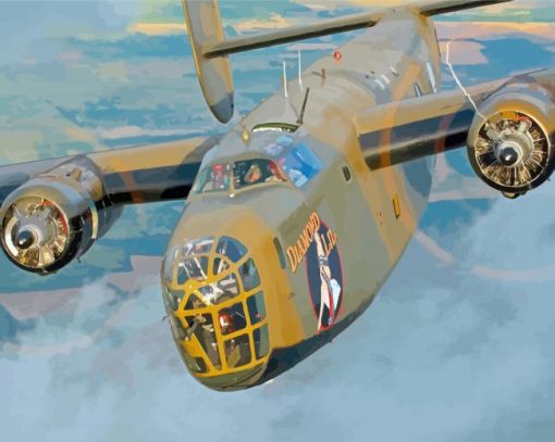 Military B 24 Bomber Paint By Number