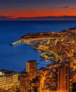 Aesthetic Monaco At Night Paint By Number
