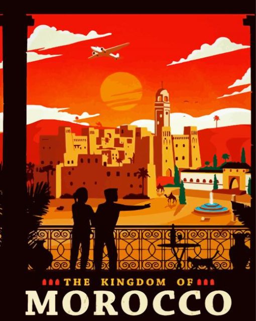 Morocco Vintage Travel Poster Paint By Number