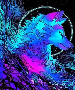 Neon Wolf Art Paint By Number
