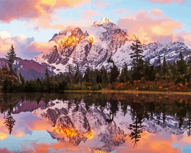North Cascades National Park Reflection Paint By Number
