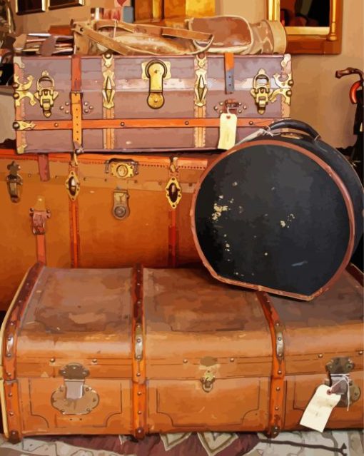 Old Travel Cases Paint By Number