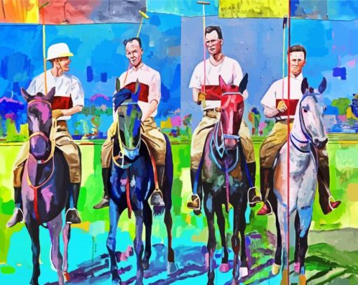 Polo Players And Horses Art Paint By Number
