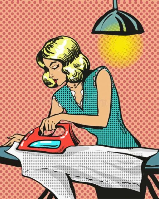 Woman Ironing Pop Art Paint By Number