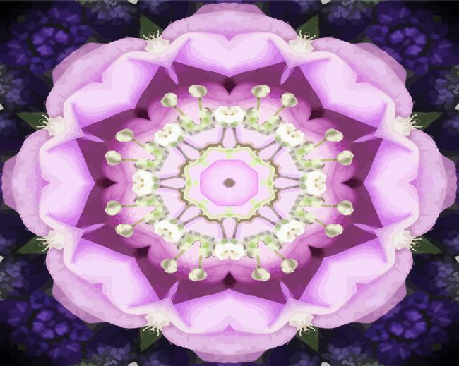 Purple Flower Kaleidoscope Paint By Number