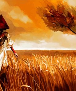 Pyramid Head Prairie Woman In The Wind Paint By Number