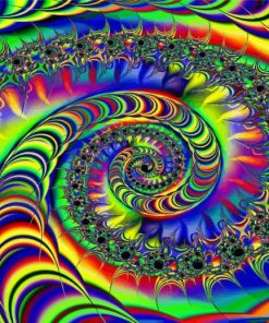 Rainbow Fractal Spiral Paint By Number