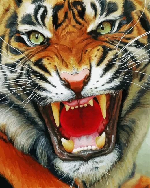 Aesthetic Realistic Tiger Animal Paint By Number