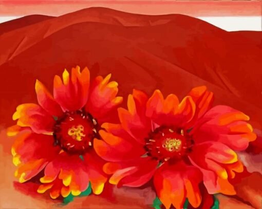 Red Hills With Flowers Georgia O'Keeffe Paint By Number