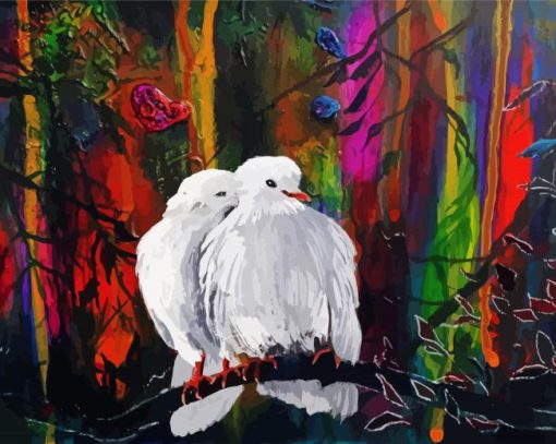 Romantic White Doves Art Paint By Number