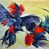 Rooster Fighting Paint By Number