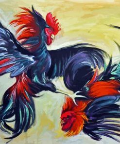 Rooster Fighting Paint By Number