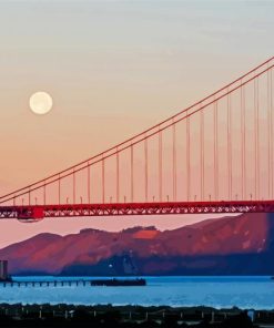 San Francisco Bridge And Moon Paint By Number