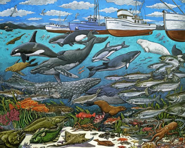 Sea Animals Art Paint By Number