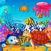 Sea Animals Cartoon Paint By Number