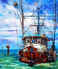 Shrimp Boat Art Paint By Number