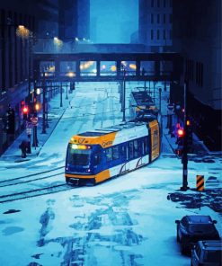 Snowy Night Trolley Paint By Number