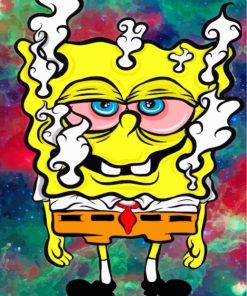 SpongeBob Stoner With Red Eyes Paint By Number