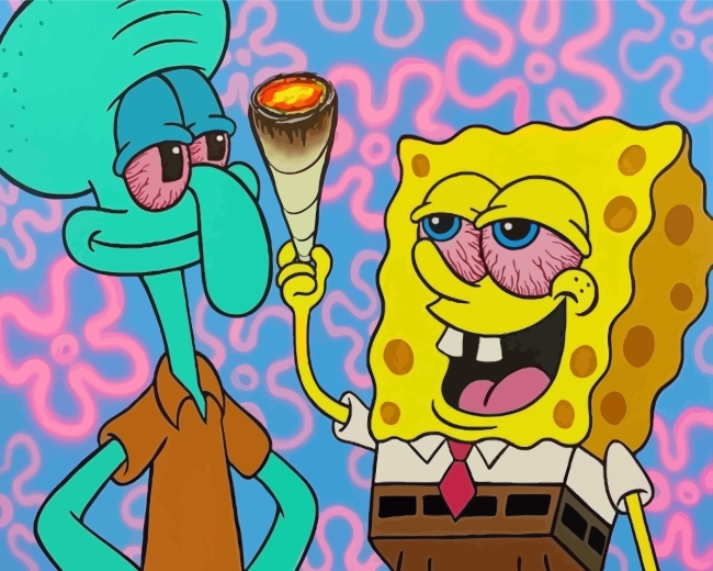 Squidward And SpongeBob Stoners Paint By Number