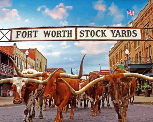 Stockyards In Fort Worth Paint By Number