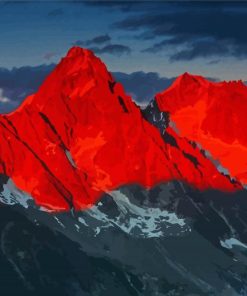 Sunset Red Mountains Paint By Number