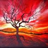 Abstract Trees Sunrise Art Paint By Number