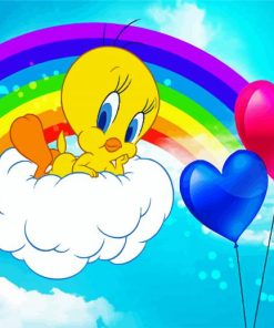 Tweety With Rainbow Paint By Number