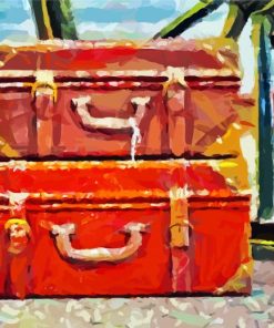 Vintage Old Travel Bags Art Paint By Number