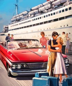 Vintage Travel Couple Poster Paint By Number