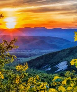 Virginia Mountains At Sunset Paint By Number
