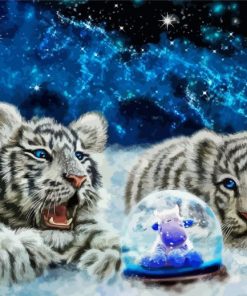 White Tigers Cubs Paint By Number