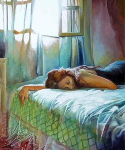 Sleeping Woman On Bed Art Paint By Number